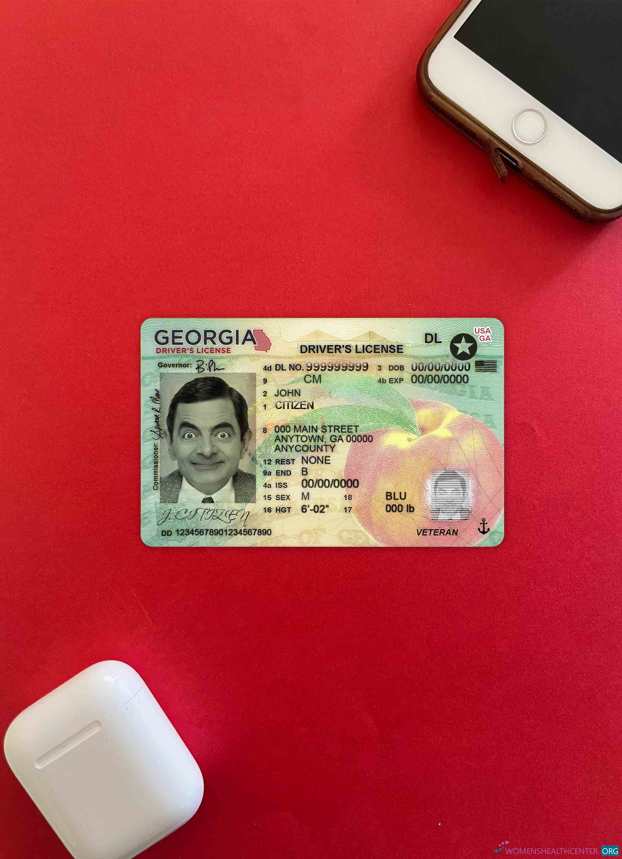 Download USA Georgia DL (2019   present) photolook FRONT Photoshop template